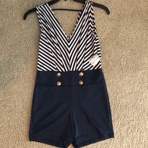 Stripe Button Romper